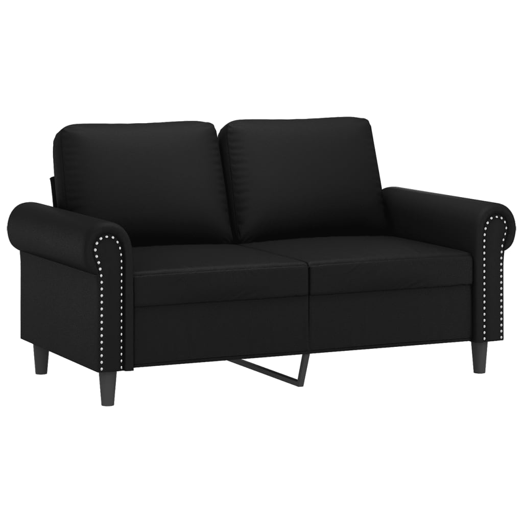 NNEVL 2 Piece Sofa Set with Cushions Black Faux Leather