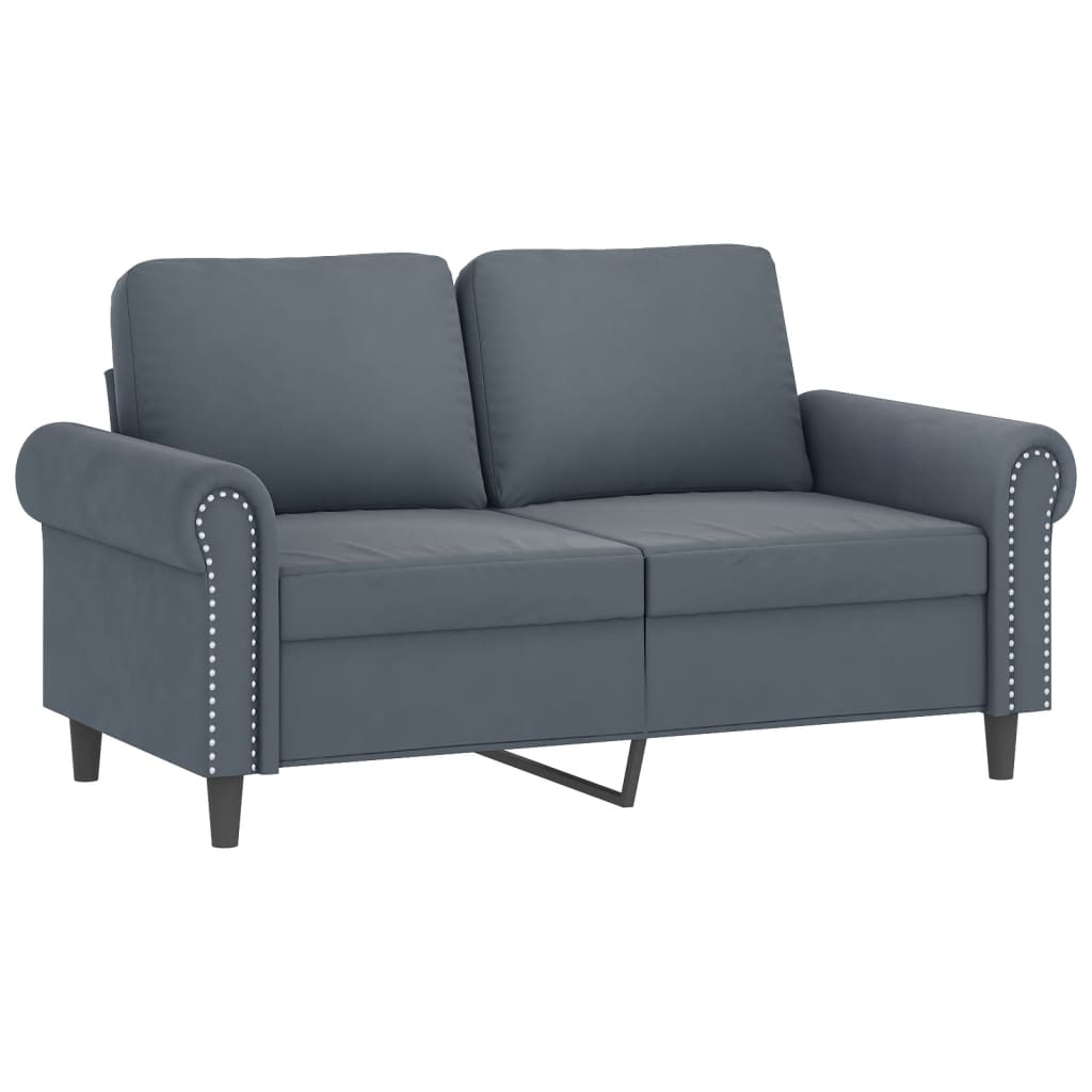 NNEVL 3 Piece Sofa Set with Cushions Dark Grey Velvet