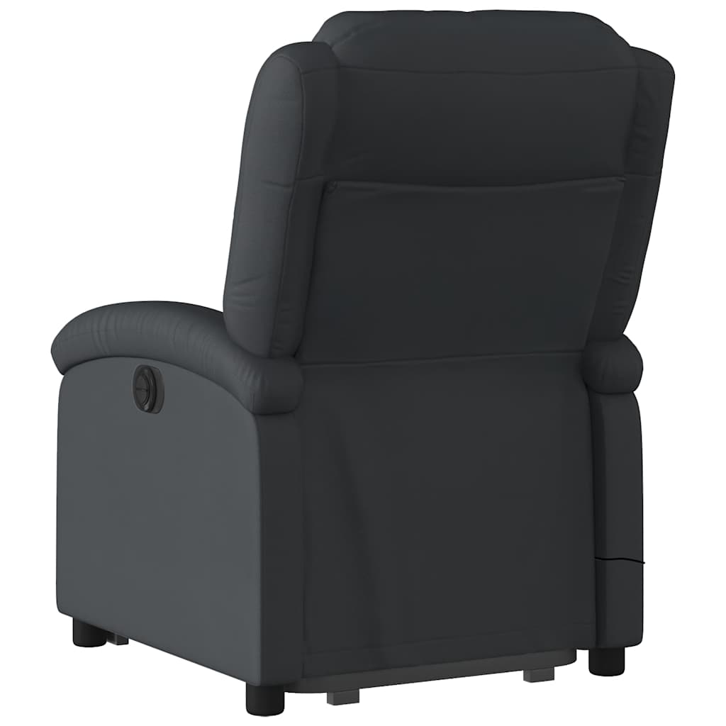 NNEVL Stand up Massage Recliner Chair Black Real Leather