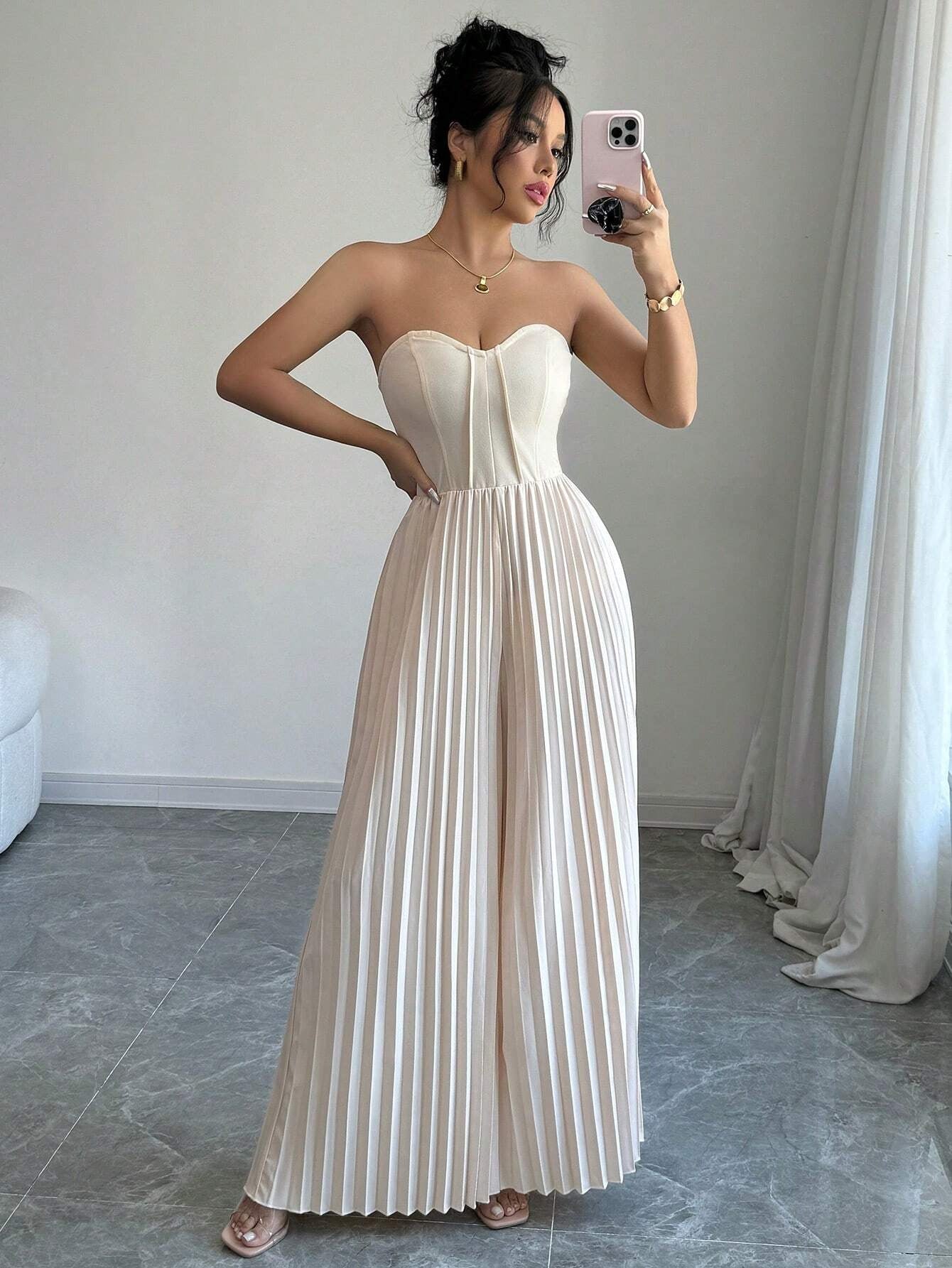 Top de tubo de color liso para mujer con diseño que se ajusta a la cintura