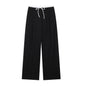 Simple Relaxed Fit Womens Pants With A Drawstring And Elastic Waist
