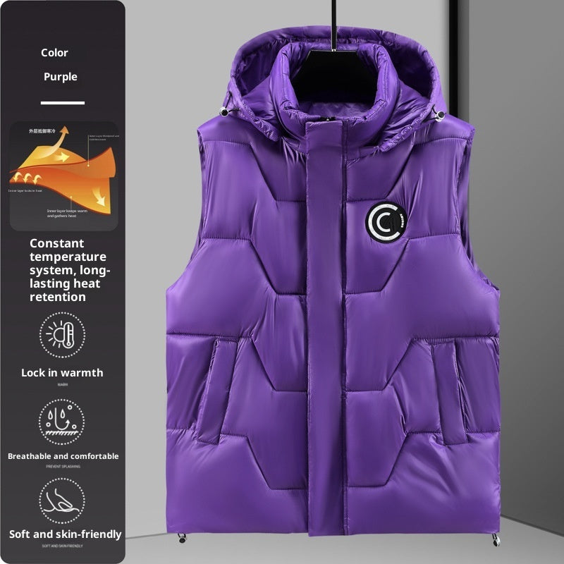 Chaleco informal holgado y cálido de felpa para hombre