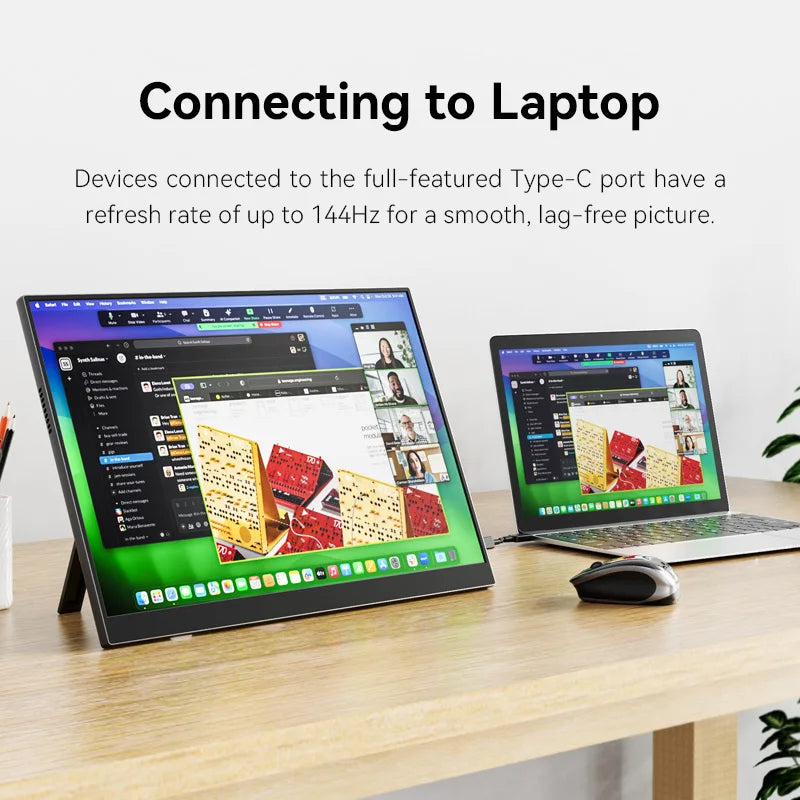 ZWBA 18 Inch 2.5K 144Hz IPS LED Portable Monitor for Gaming with Anti-Blue Light