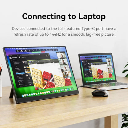 ZWBA 18 Inch 2.5K 144Hz IPS LED Portable Monitor for Gaming with Anti-Blue Light