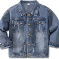 Girls Boys Jean Jacket for (4-14 Years Kids) Trendy Cozy Soft Ripped Denim Coat Casual Outerwear School Travel Teen Gift