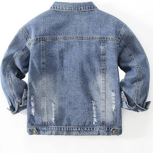Girls Boys Jean Jacket for (4-14 Years Kids) Trendy Cozy Soft Ripped Denim Coat Casual Outerwear School Travel Teen Gift