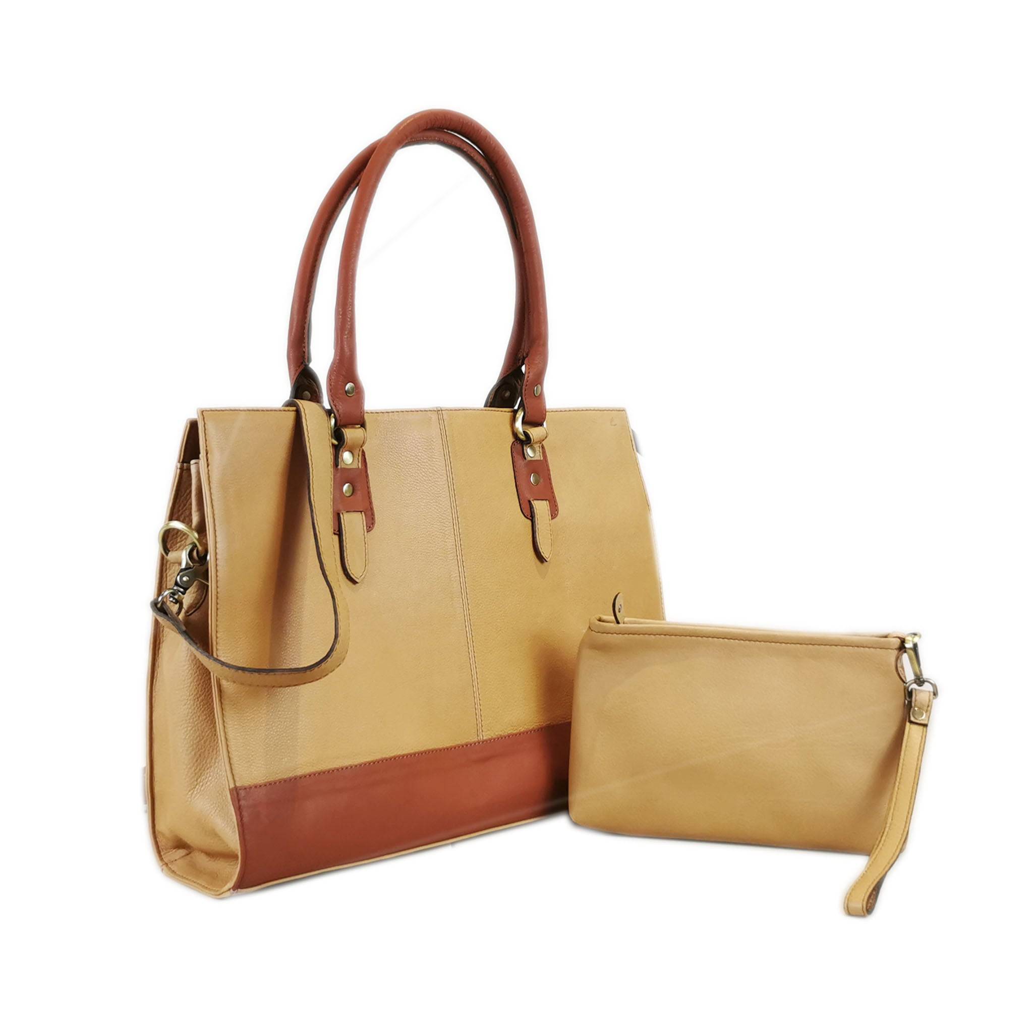 Bolso Signature de 17", beige/bronceado