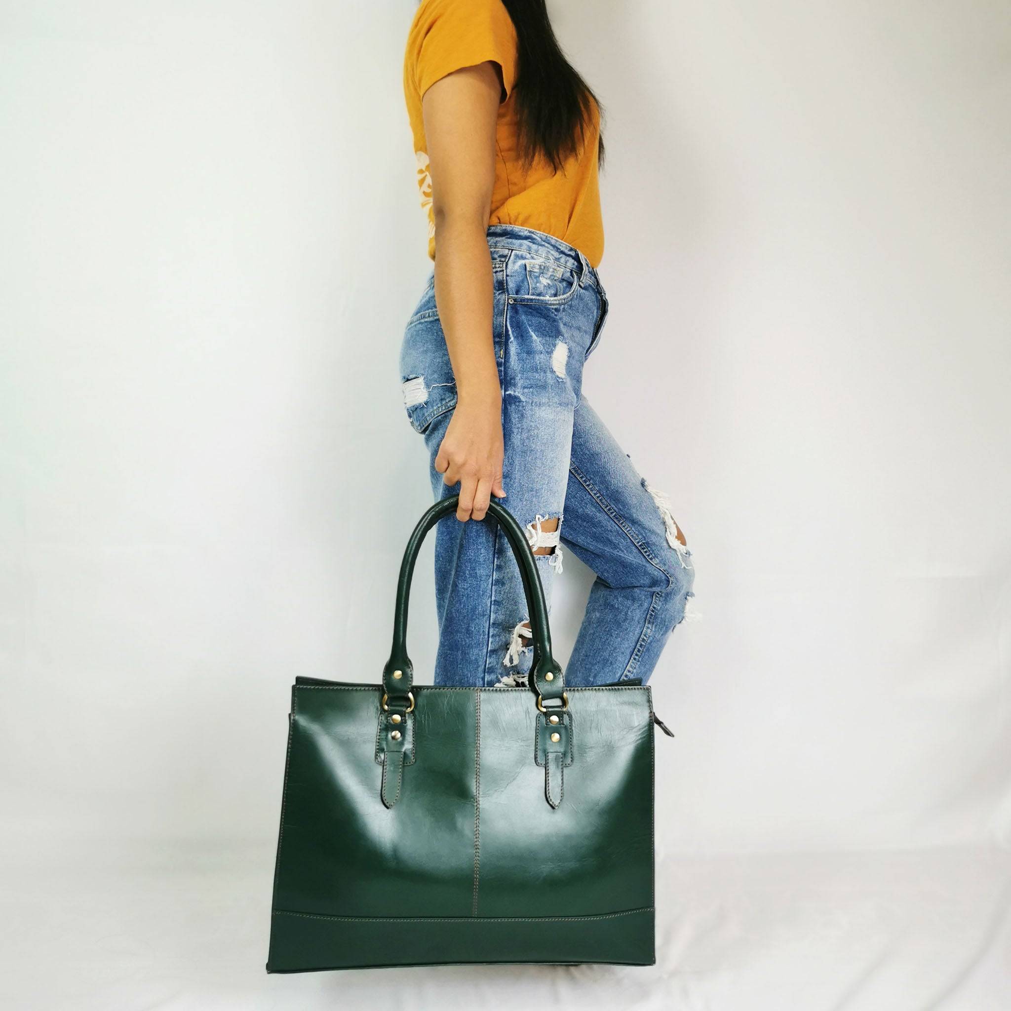 Bolso Signature de 17", verde botella