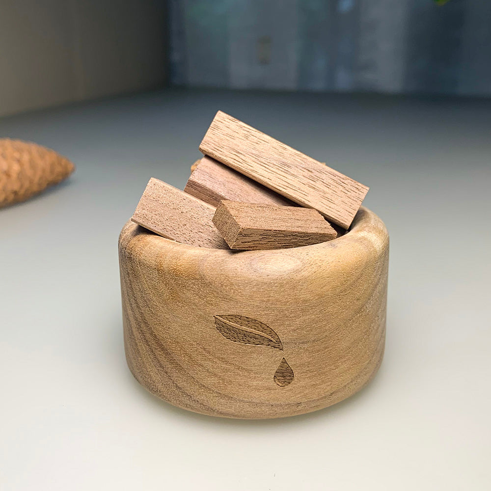 Difusor de taza de nogal negro | Decoración elegante para el hogar | Difusor de aceites esenciales naturales sin agua