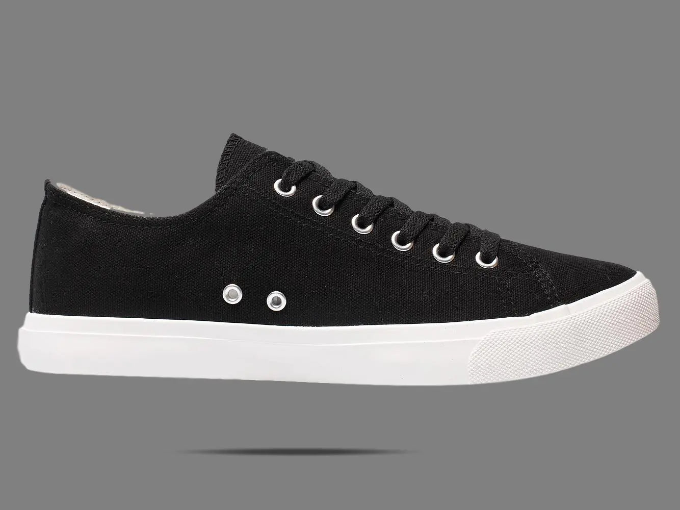 Zapatillas retro de lona en blanco y negro, talla unisex - Plantilla acolchada