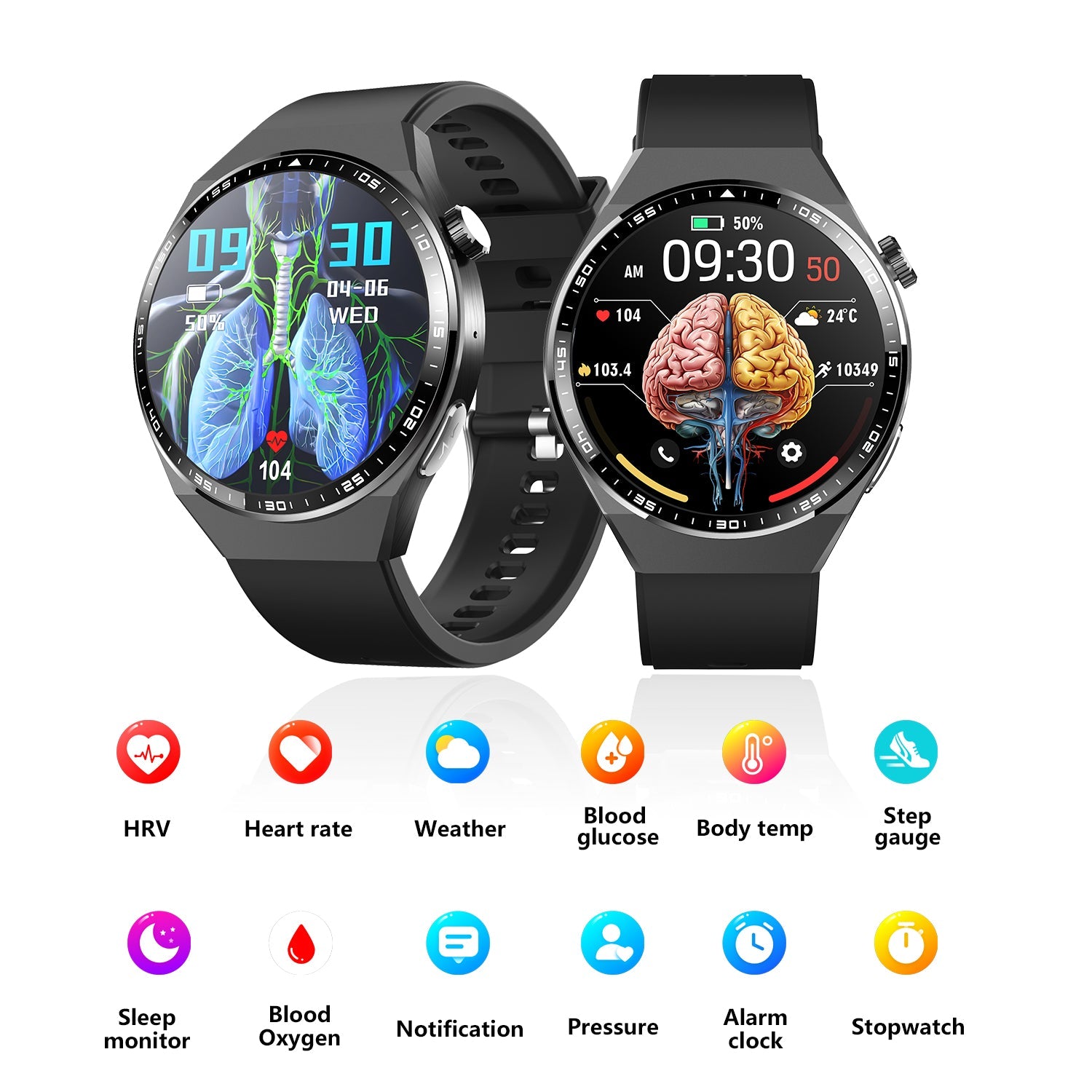 Relojes inteligentes ECG+PPG para diabéticos, con pantalla táctil completa, Bluetooth y control preciso de la presión arterial, para Android e iOS, 2025