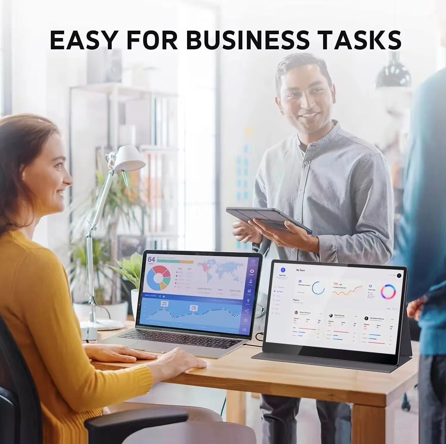 16 Inch 1080P FHD IPS LCD Portable Laptop Monitor Extender USB-C Powered Second Display Gaming New Touch Screen Aluminum Monitor