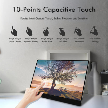 16 Inch 1080P FHD IPS LCD Portable Laptop Monitor Extender USB-C Powered Second Display Gaming New Touch Screen Aluminum Monitor