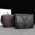 Bolso de mensajero postal de piel de cocodrilo auténtica
