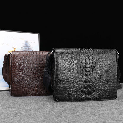 Genuine Crocodile Leather Postal Messenger Bag