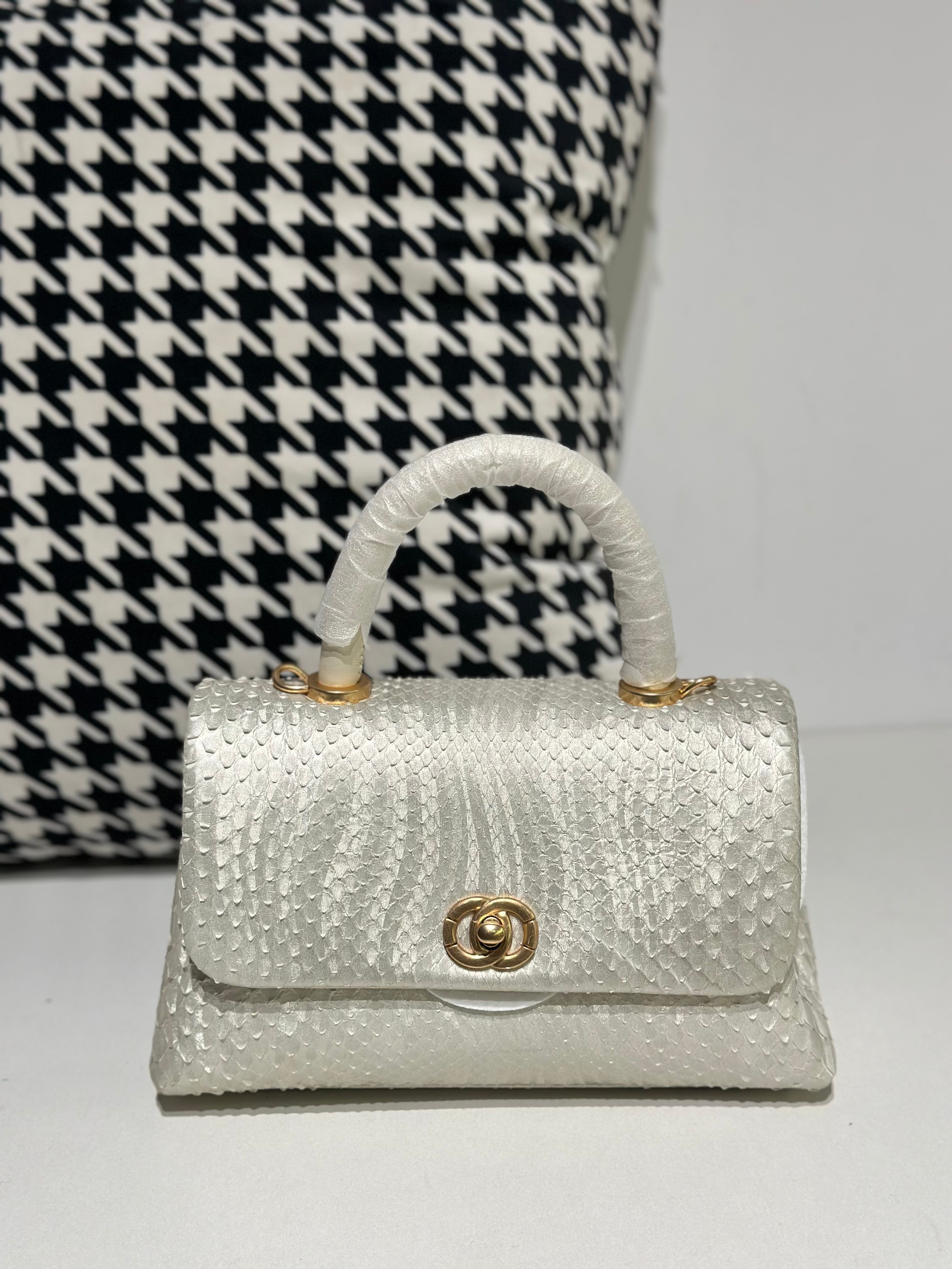 Bolsos cruzados con asa superior de piel de pitón auténtica