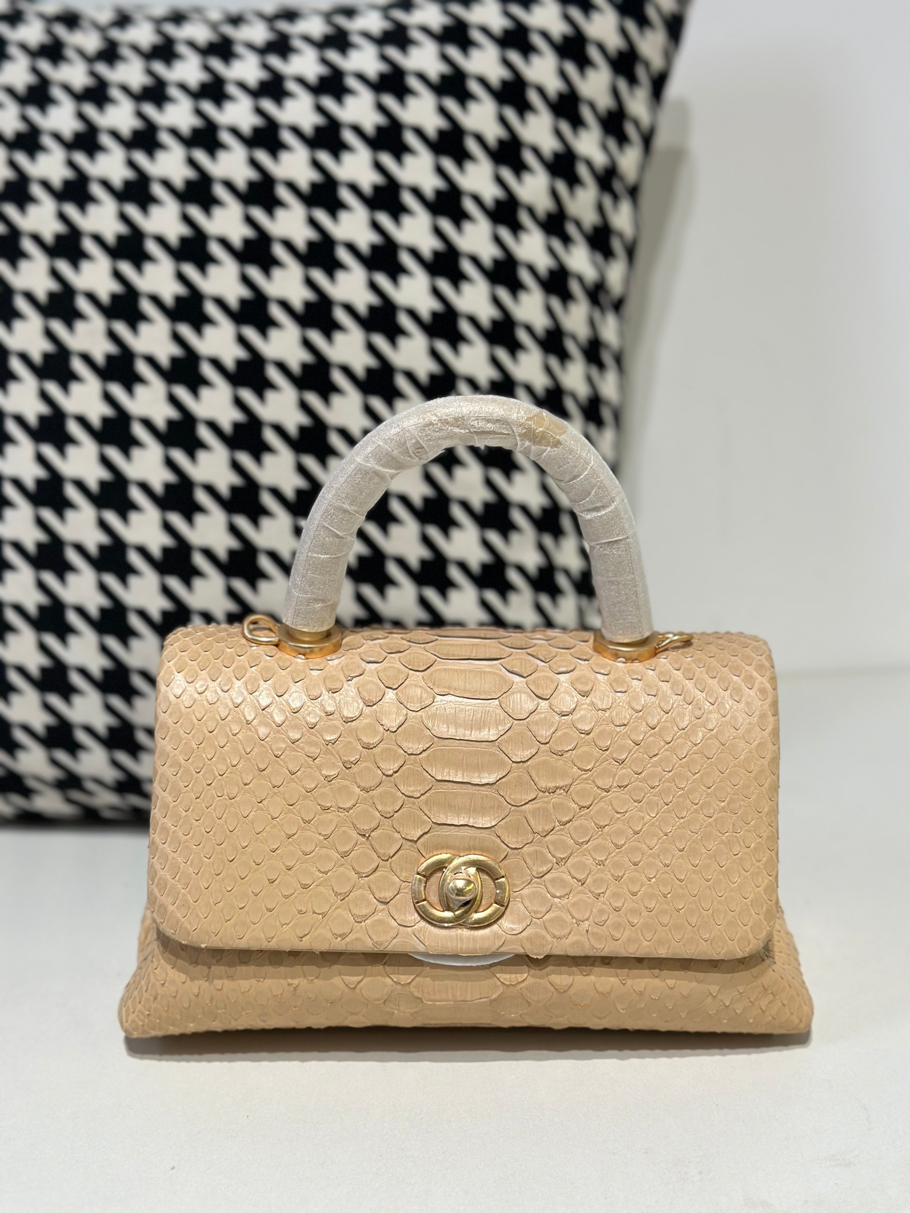 Bolsos cruzados con asa superior de piel de pitón auténtica