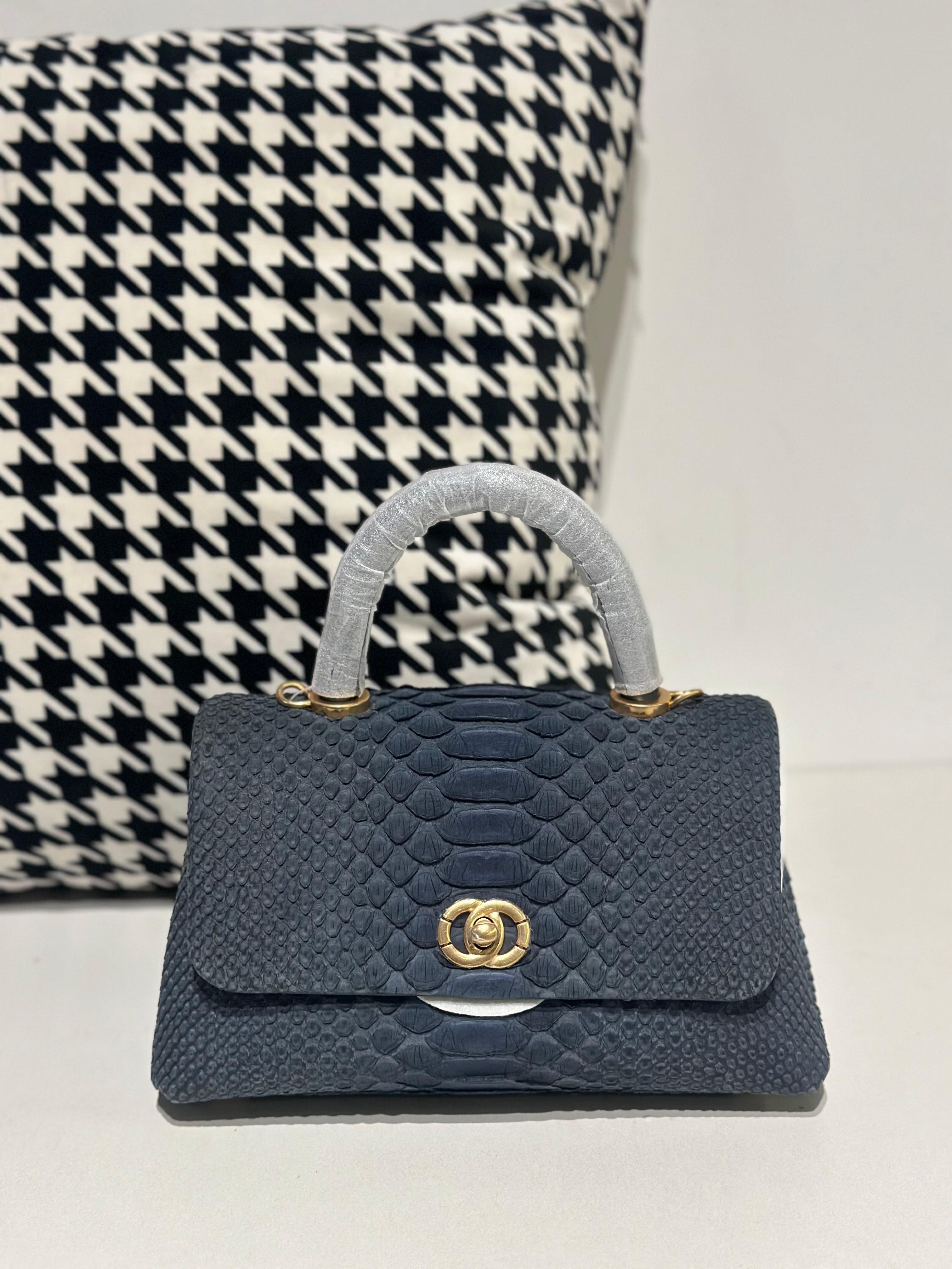 Bolsos cruzados con asa superior de piel de pitón auténtica