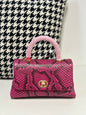 Genuine Python Skin Leather Top Handle Cross Body Bags