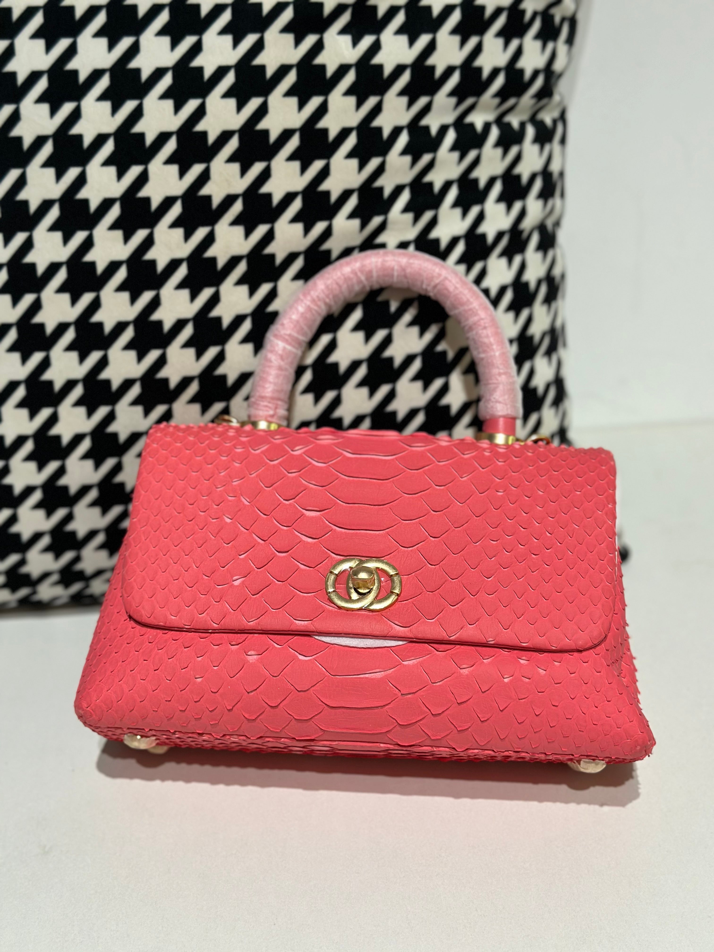 Bolsos cruzados con asa superior de piel de pitón auténtica