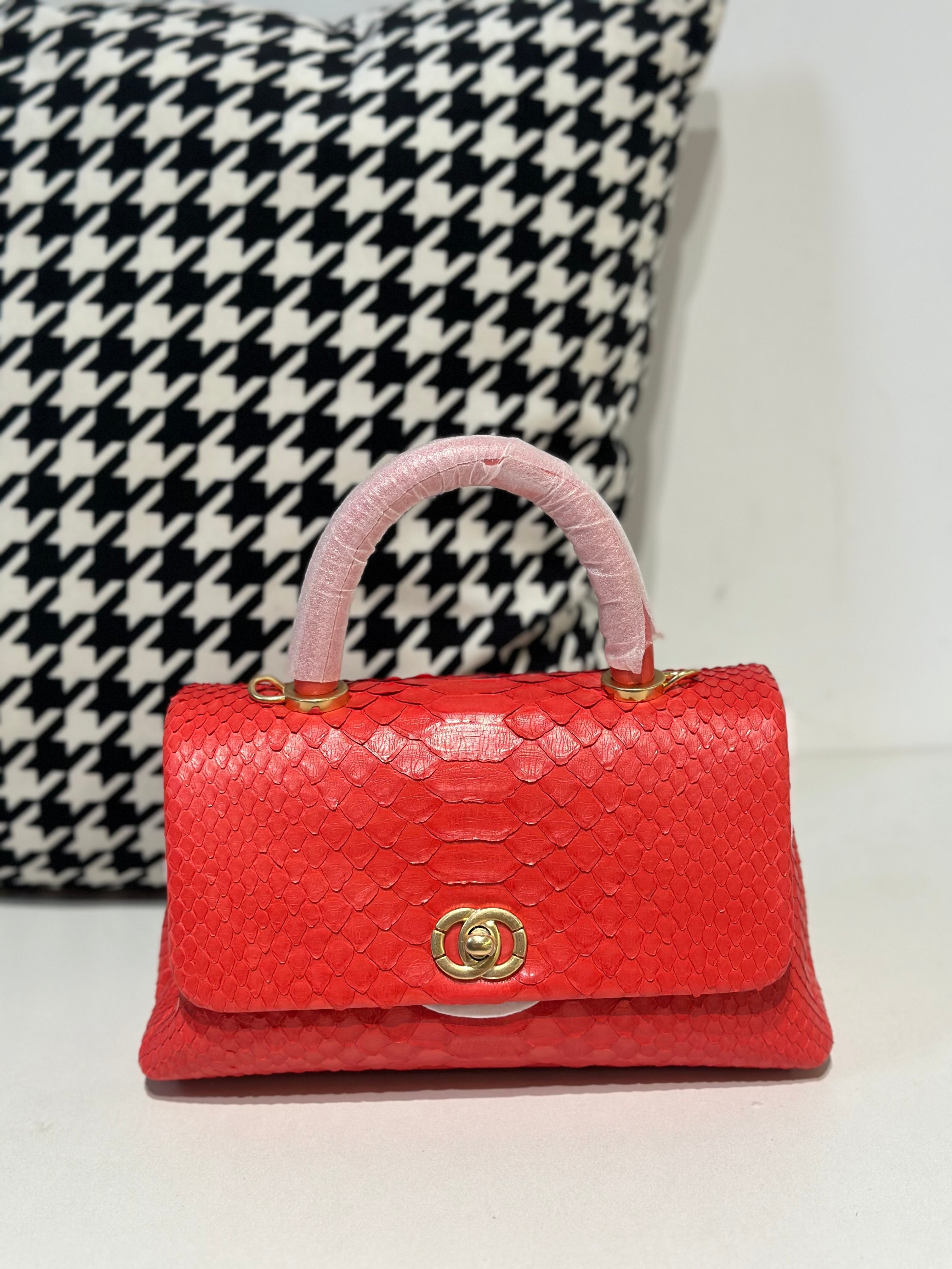 Bolsos cruzados con asa superior de piel de pitón auténtica