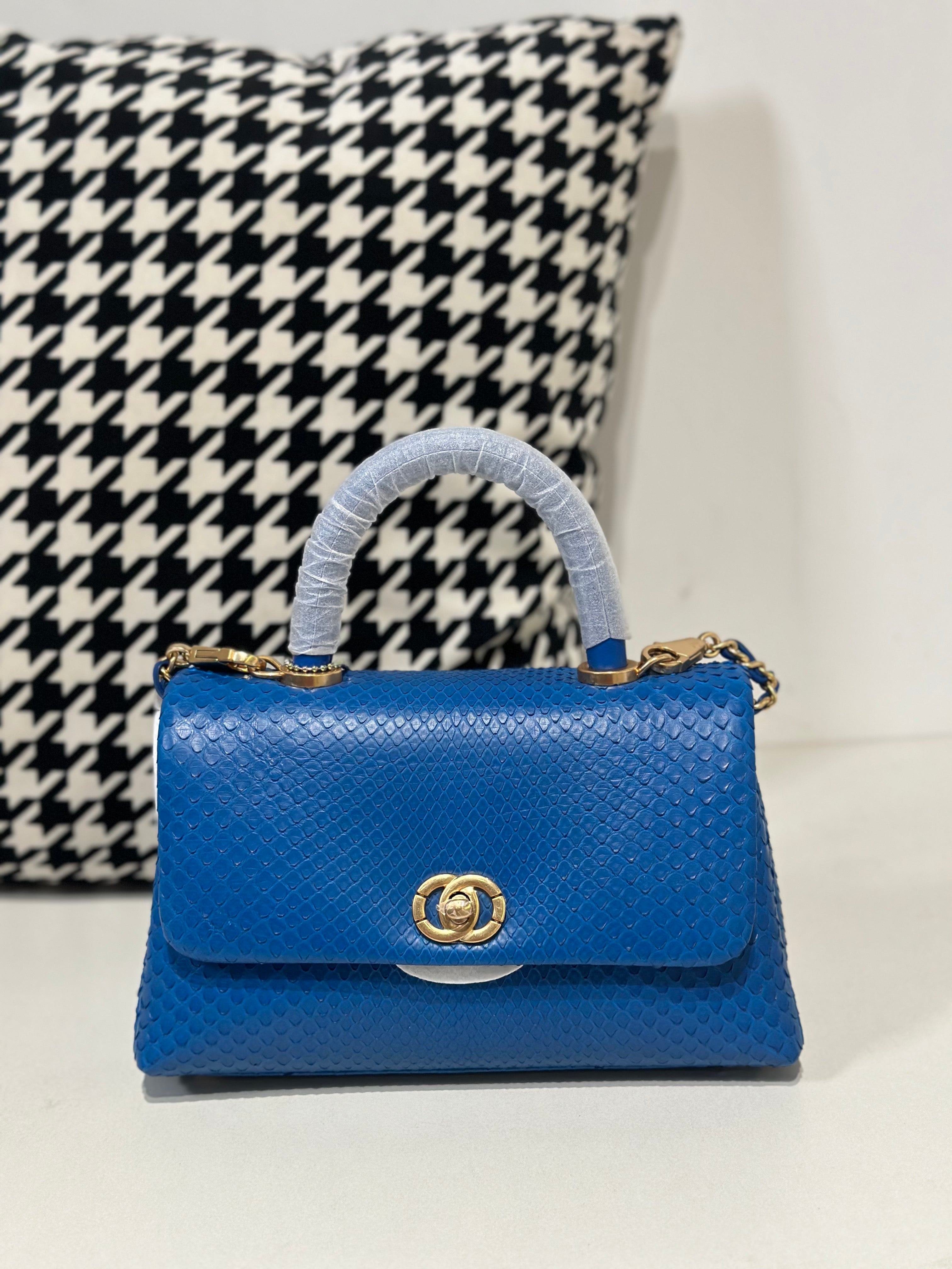 Bolsos cruzados con asa superior de piel de pitón auténtica