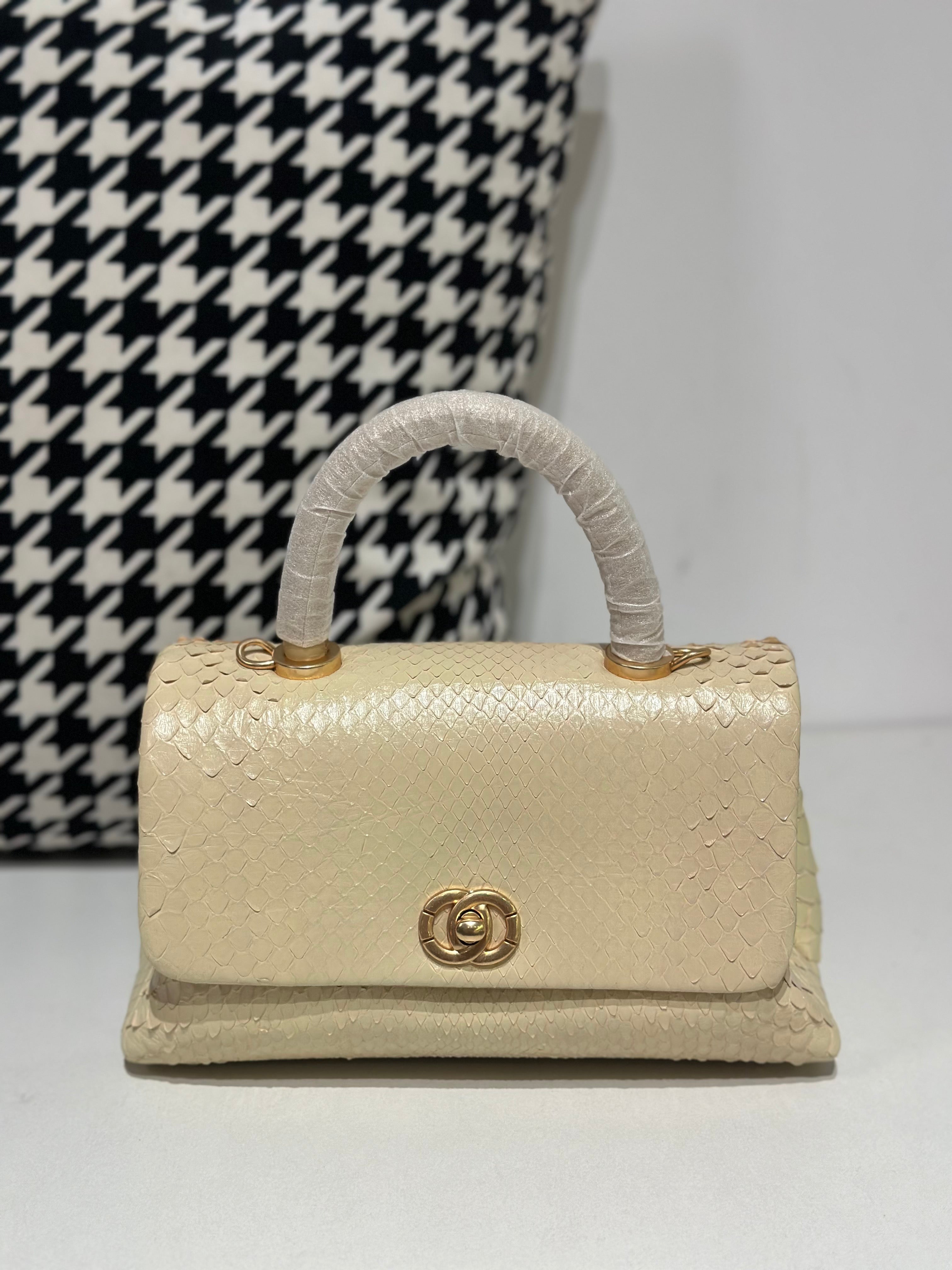 Bolsos cruzados con asa superior de piel de pitón auténtica