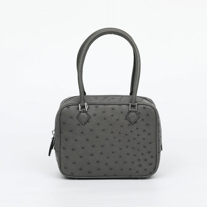 Womens Genuine Ostrich Skin Leathe Top Handle Bag