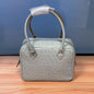 Womens Genuine Ostrich Skin Leathe Top Handle Bag