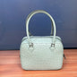 Womens Genuine Ostrich Skin Leathe Top Handle Bag