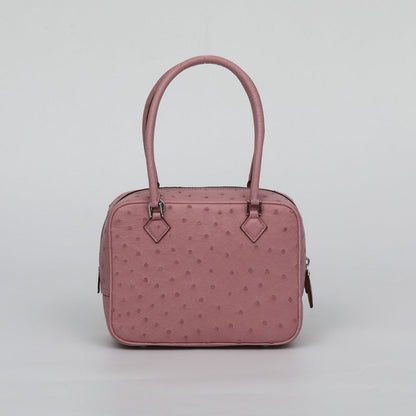 Womens Genuine Ostrich Skin Leathe Top Handle Bag