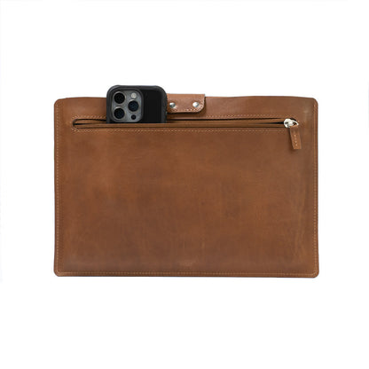 Leather Sleeve for iPad with Magnetic Strap