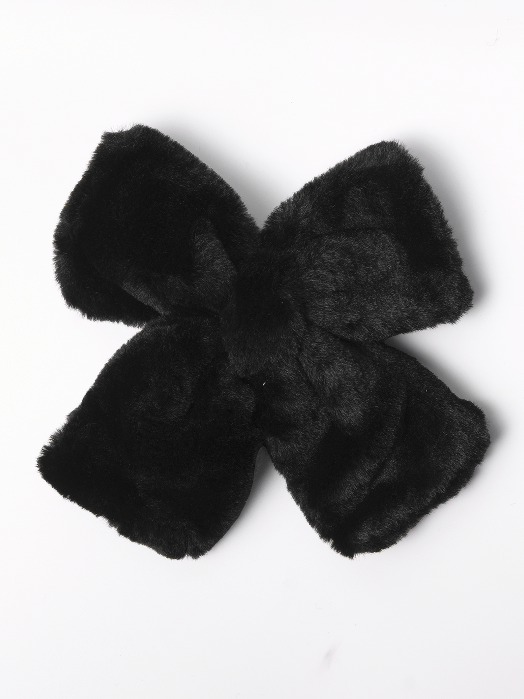 Faux Fur Bow- Black