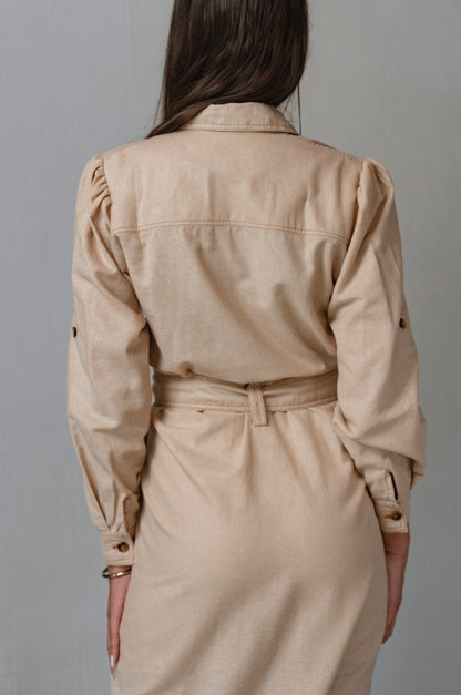 Marcelle Belted Linen Shirt Dress