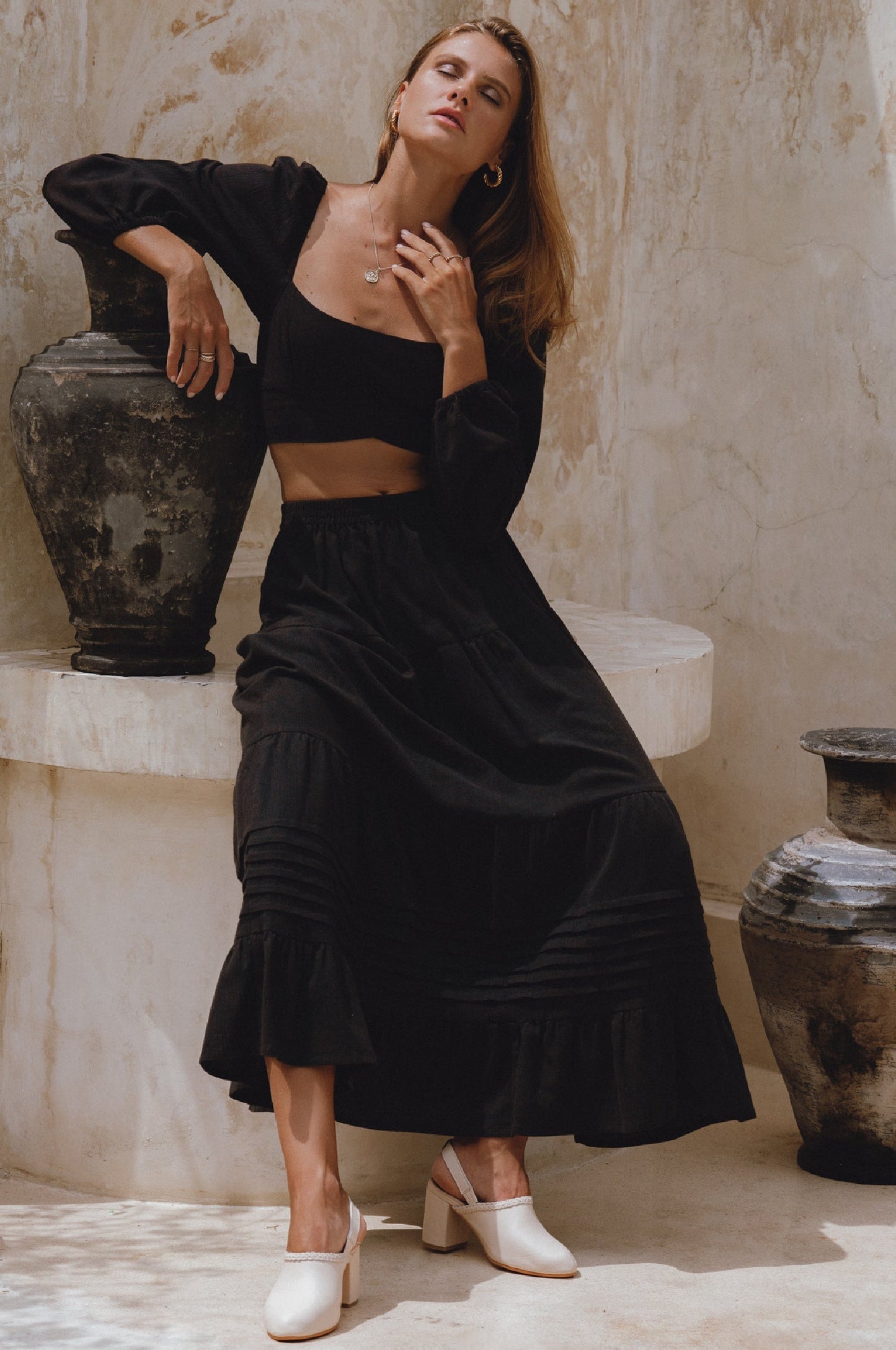 Mumbai Maxi Linen Skirt