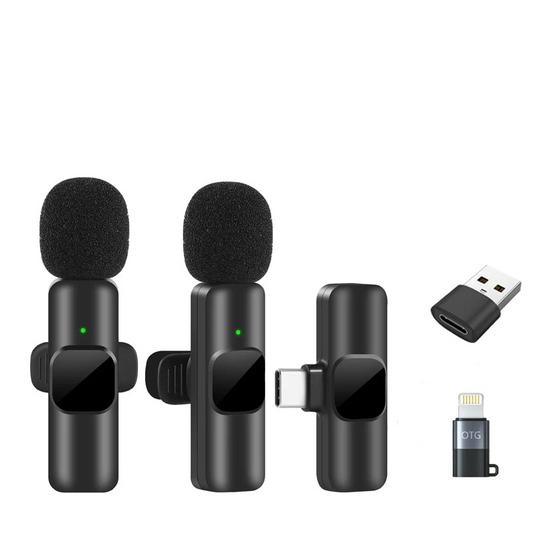 NNEOBA Wireless Lavalier Microphone for iPhone Android Live Recording
