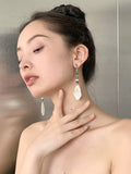 Chinese-Style Retro Natural Stone Water Grass Earrings