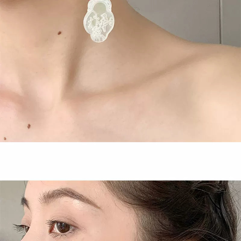 Chinese-Style Retro Natural Stone Water Grass Earrings