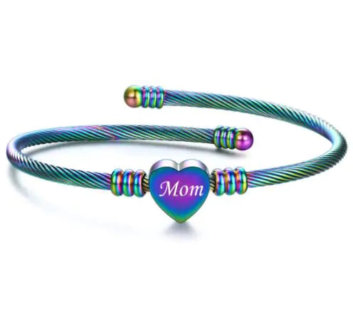 Pulseras trenzadas de acero inoxidable para el Día de la Madre para mamá