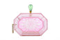 Perfume Bottle Clear Flower Cut Acrylic Box Clutch-Pink