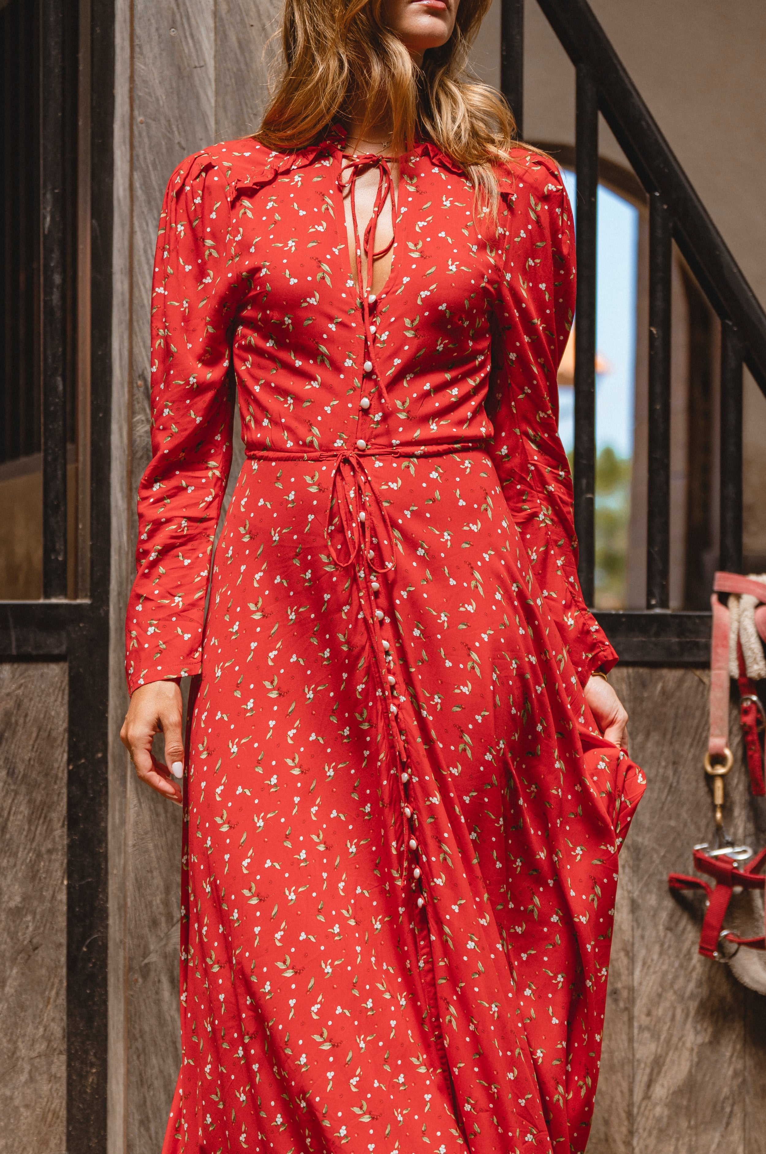 Vestido largo de manga larga Poeme