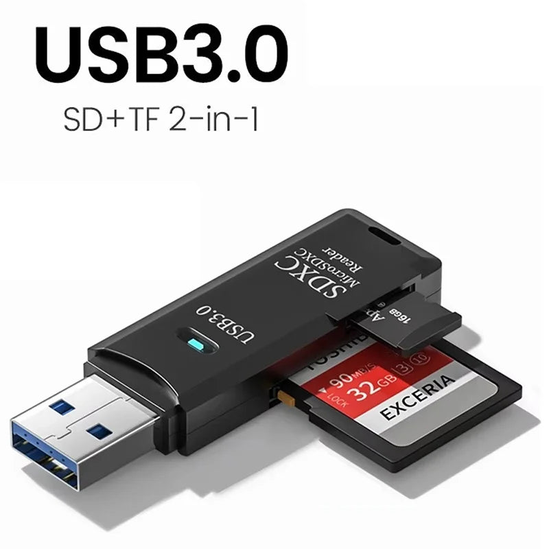 2 In 1 Multi Functional Card Reader USB 3.0 Micro TF SD Memory Card Reader High Speed Adapter Flash Drive For Laptop Accessories