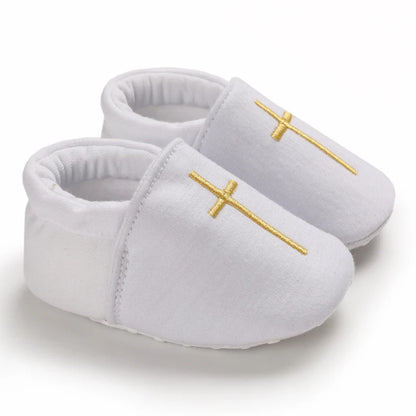 0-18 Months Infant Spring Shoe Newborn Infant Girls and Boys Recreational Baptism Non-Slip Walking Shoe White Soft-soled Sneaker