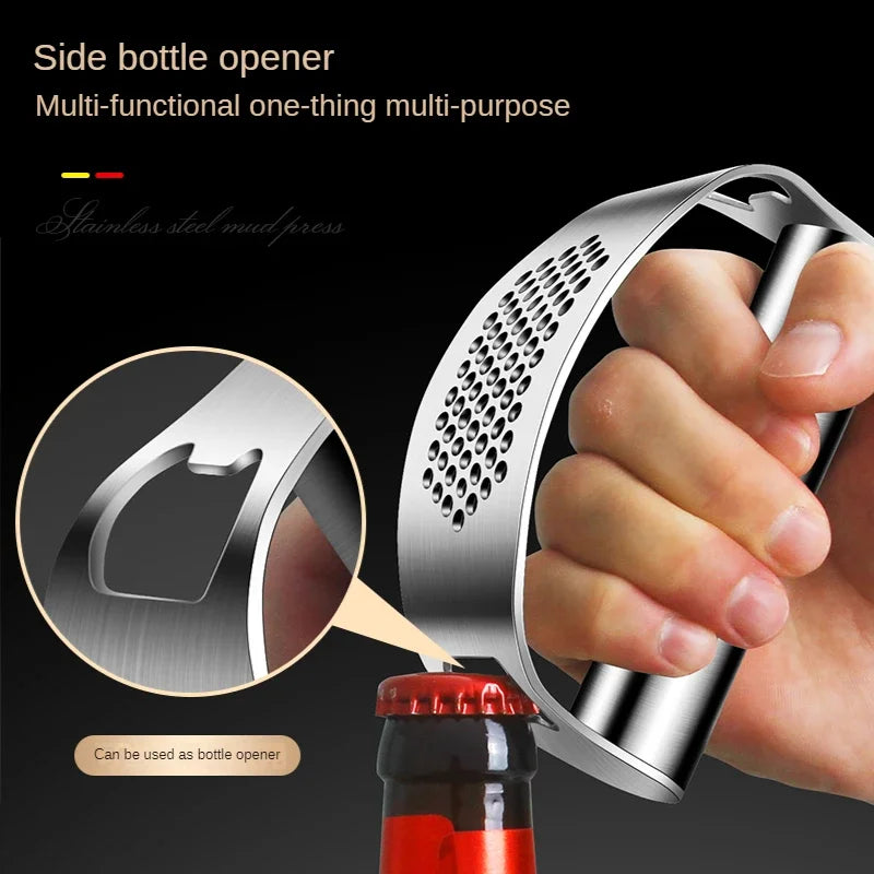 Upgraded Stainless Steel Garlic Press Squeezer Manual Garlic Ginger Rocker Crusher Garlic Cutting Mince Tools Kitchen Gadgets