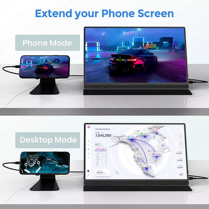 15.6 Inch 4K Portable LCD Monitor with 3840x2160 IPS 600 Nit Screen USB C HD Computer Gaming Display for Travel and PC