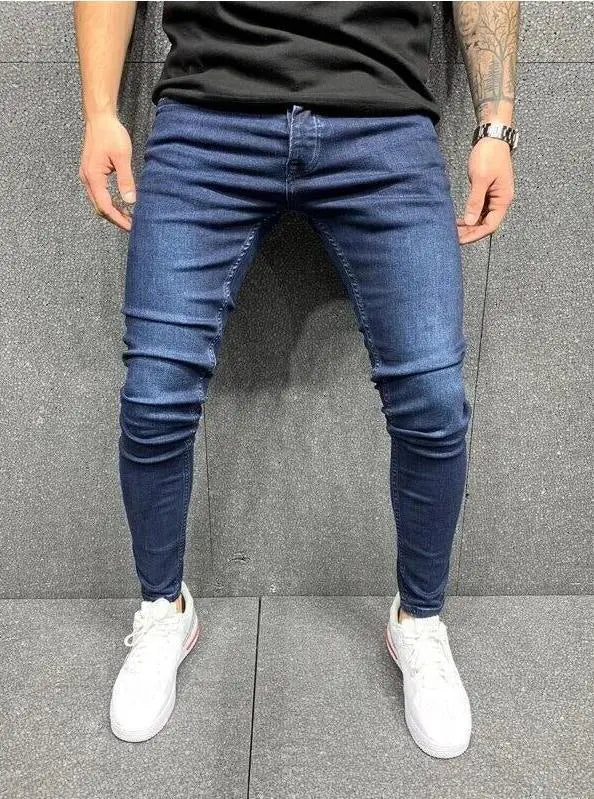 New Ripped Jeans Men Stretch Skinny Grey Blue Black Hip Hop Denim Trousers Streetwear Casual Slim Fit Jeans for Men Jogging jean