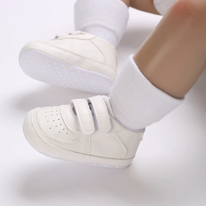 0-18 Months Infant Spring Shoe Newborn Infant Girls and Boys Recreational Baptism Non-Slip Walking Shoe White Soft-soled Sneaker