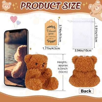 6-60Set Mini Bear Plush Stuffed Small Teddy Bear Wedding Gift for Guests Baby Shower Decoration Bear Keychain for Christmas Xmas