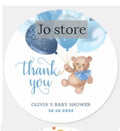 Custom Teddy Bear Sticker Thank You Baby Shower Adhesive Label Boy Girl Birthday Baptism Gender Reveal Gift Sealing Decoration