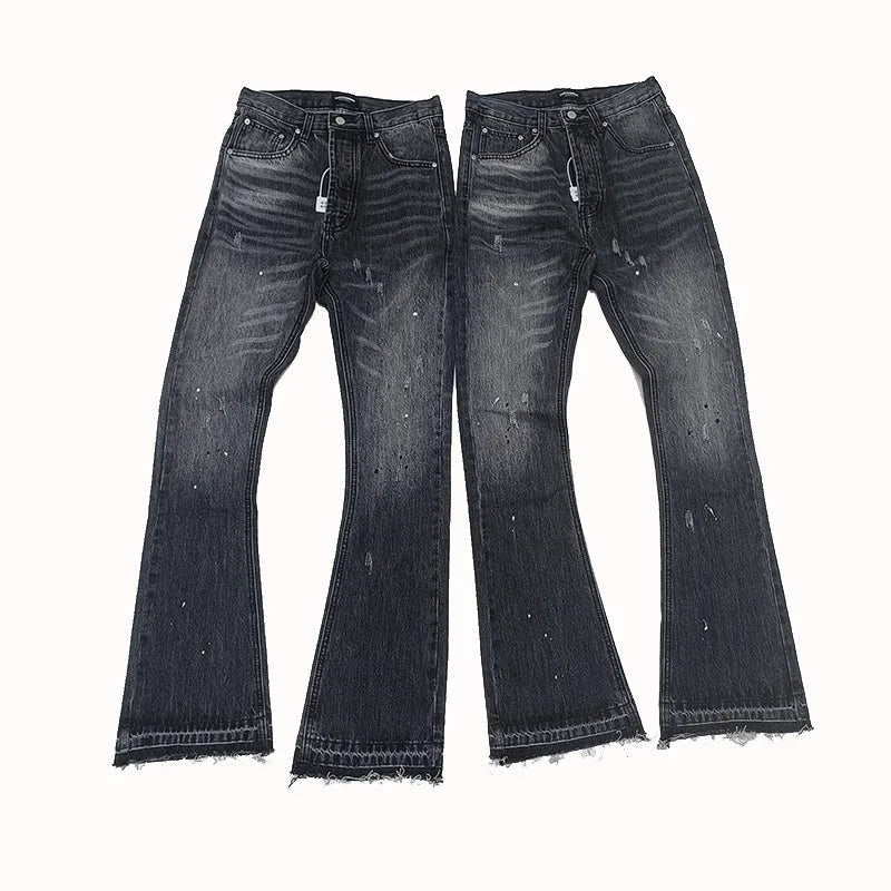 Owen Seak Men’s Jeans Denim Cotton Men Gradient Flared Casual Pants Autumn Designer Luxury Long Trousers